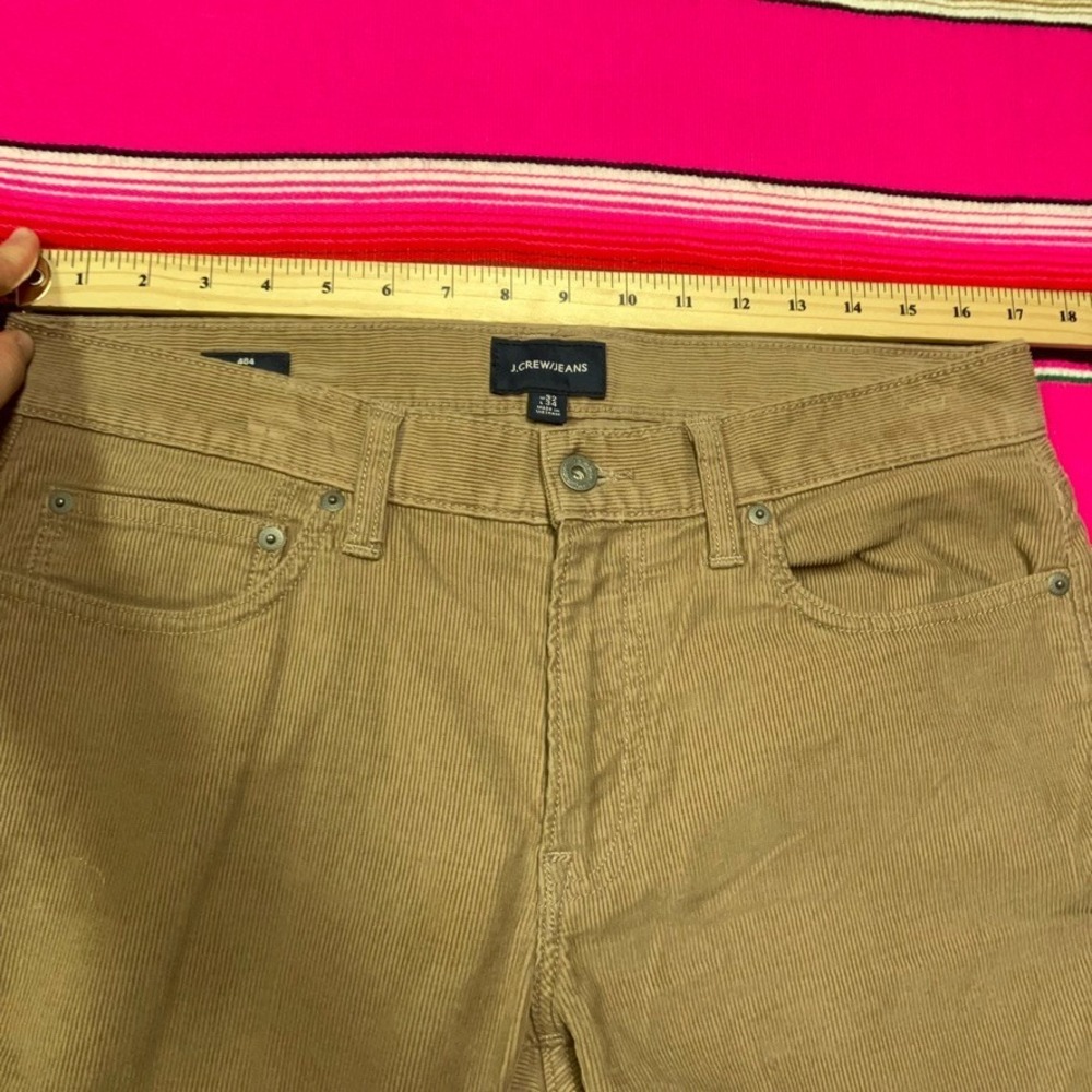 J Crew Pants Mens 32x34 (Fit 34x32) Brown Corduroy 484 Slim Straight Leg - Picture 6 of 10